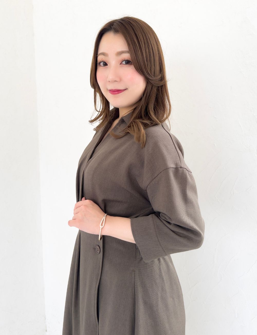 フロントオープンシャツワンピース