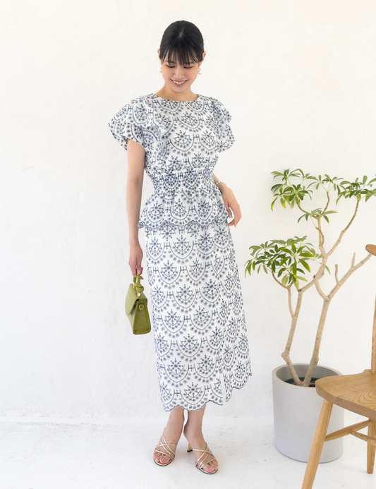 2way総刺繍ペプラムワンピ - Pinup Closet ONLINE STORE