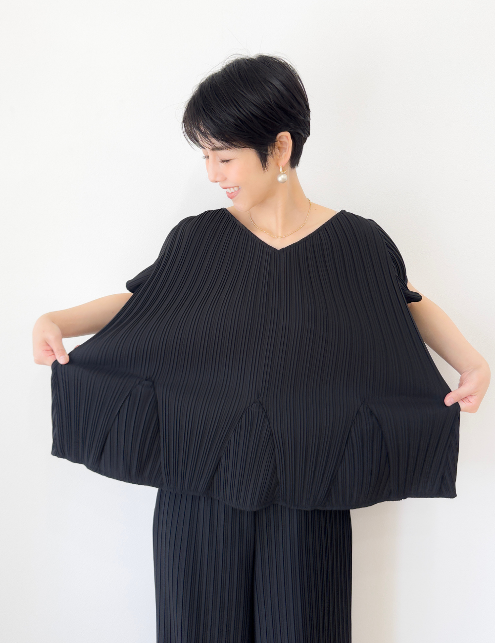 【セットアップ可能】2WAYプリーツペプラムトップス - Pinup Closet ONLINE STORE