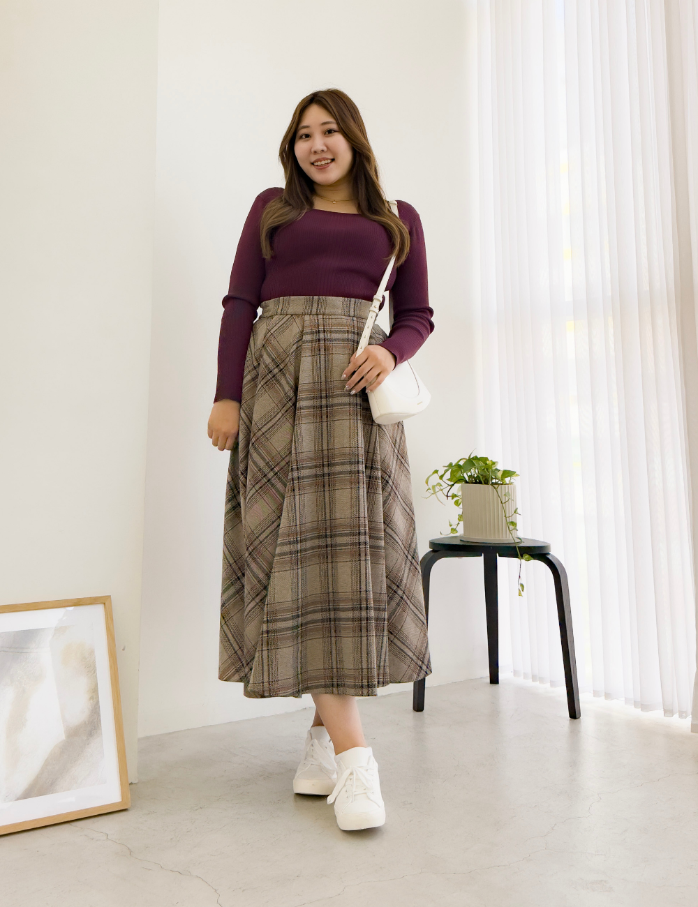 チェックフレアスカート