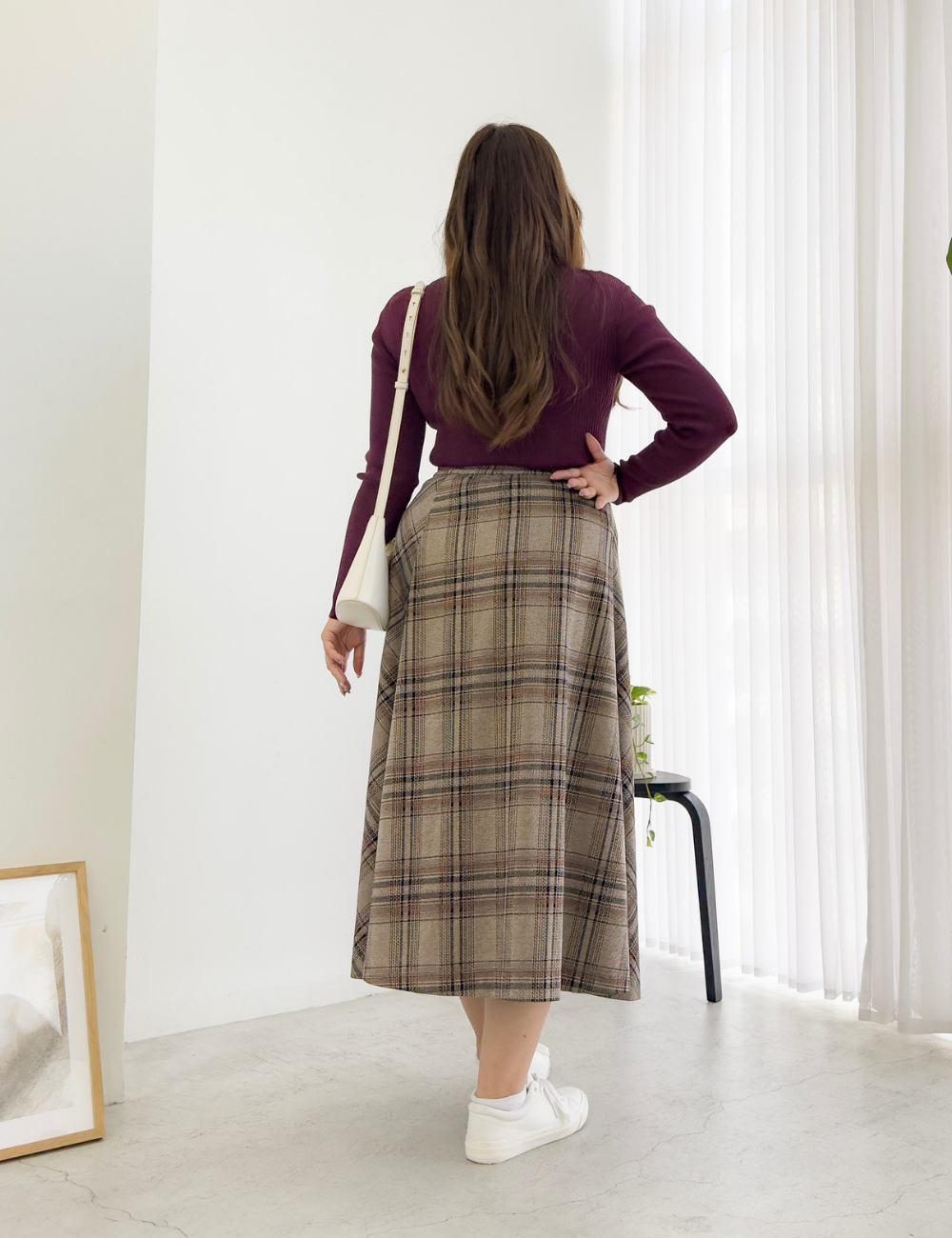 チェックフレアスカート