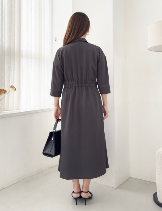 フロントオープンシャツワンピース