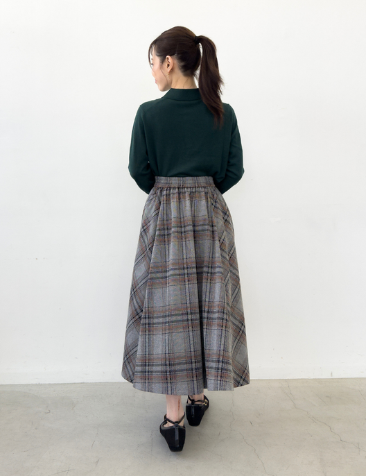 チェックフレアスカート