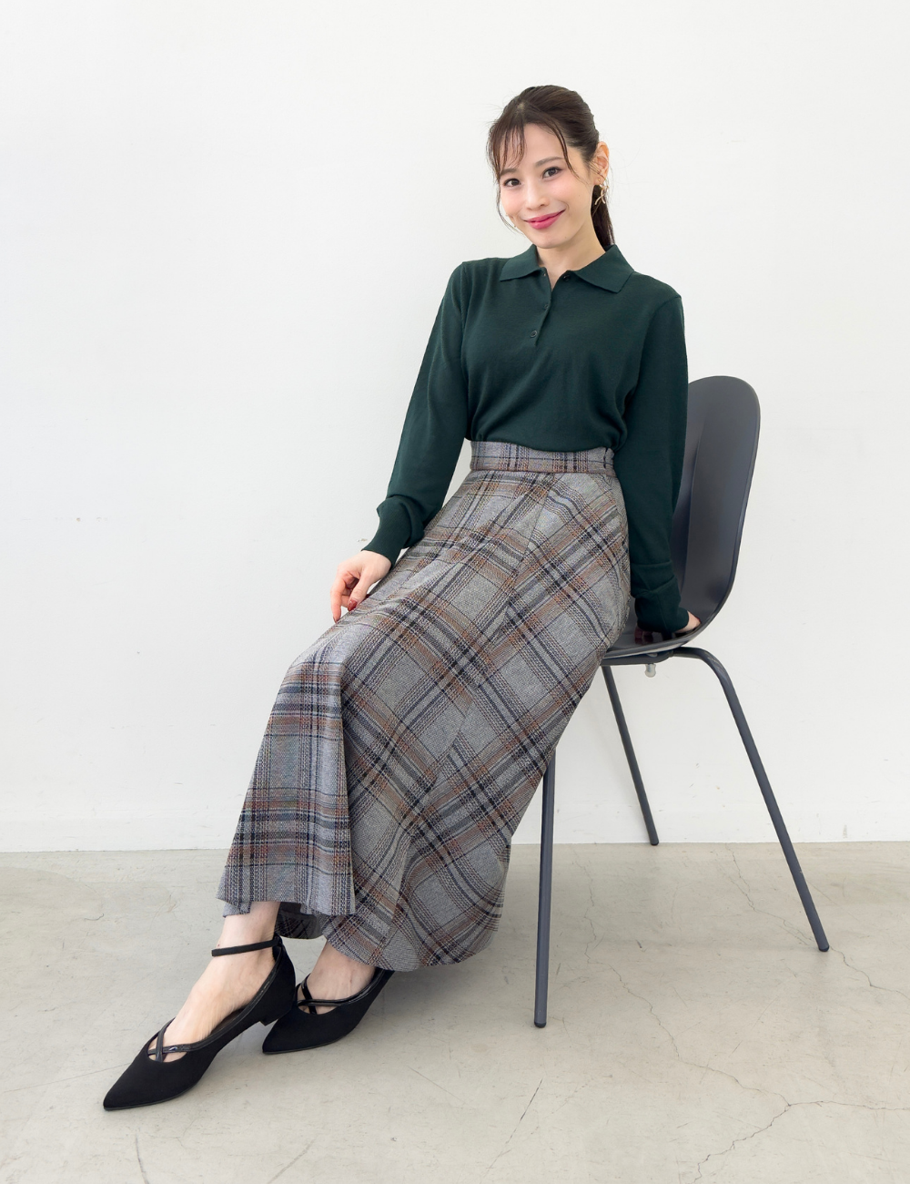 チェックフレアスカート