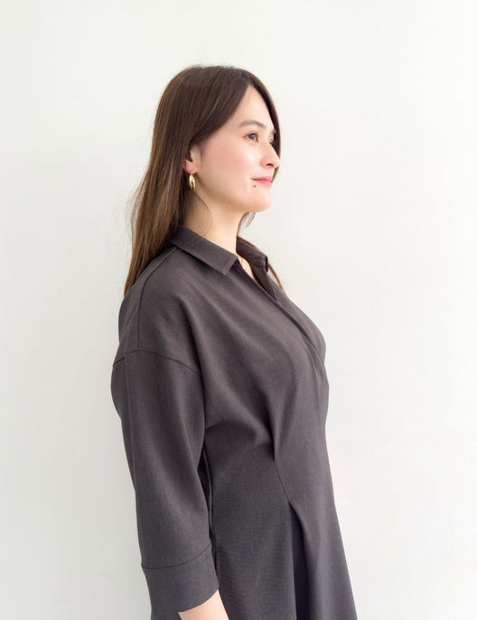 フロントオープンシャツワンピース