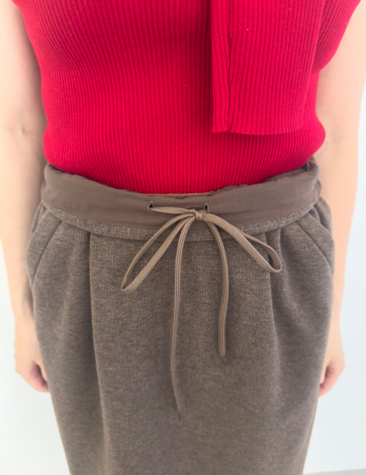 【ベーシックライン】裏起毛Iラインスカート