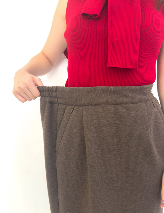 【ベーシックライン】裏起毛Iラインスカート