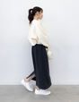 【ベーシックライン】裏起毛Iラインスカート