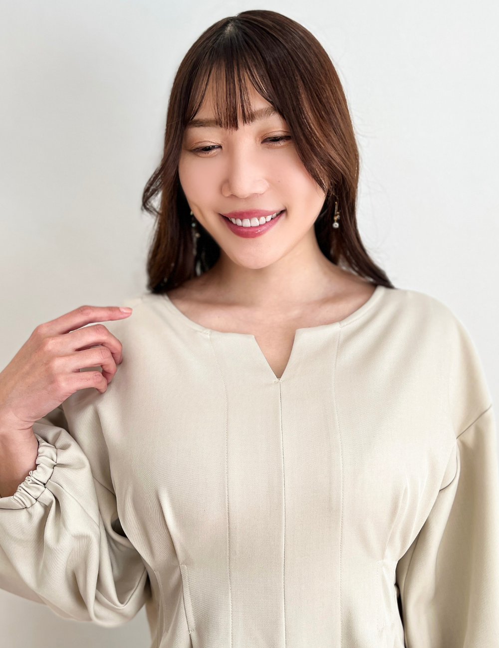 キーネックパールワンピ - Pinup Closet ONLINE STORE