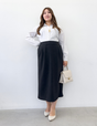 【ベーシックライン】裏起毛Iラインスカート