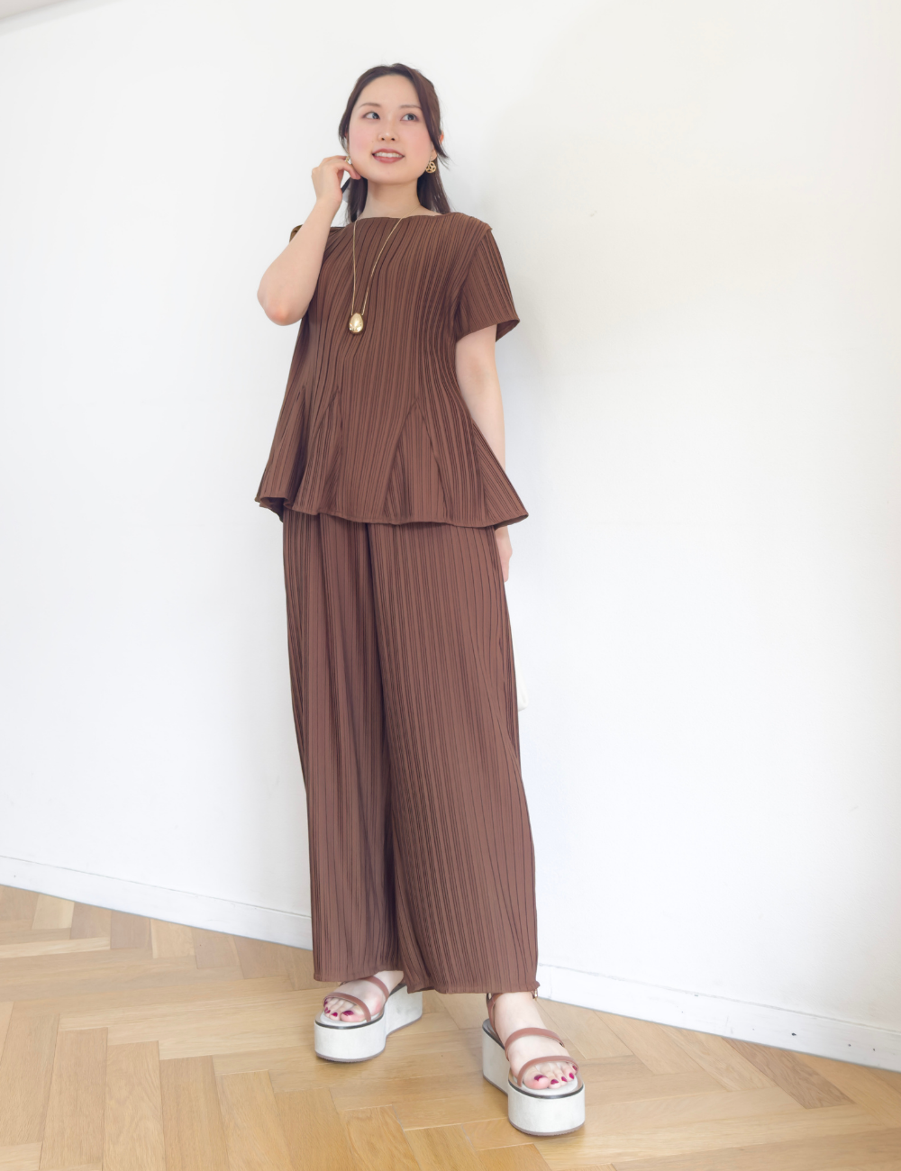 【セットアップ可能】プリーツストレートパンツ - Pinup Closet ONLINE STORE