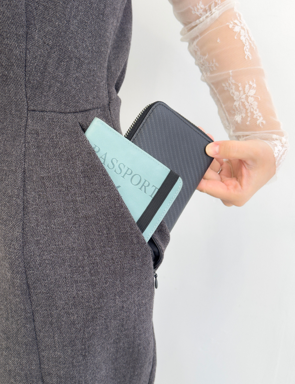 【べーシックライン】ダブルポケットジャンパースカート