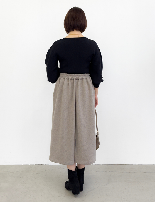 【ベーシックライン】裏起毛Iラインスカート