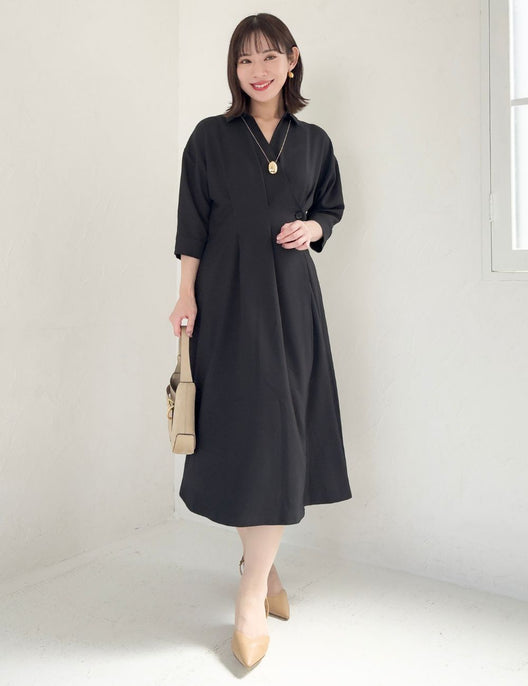フロントオープンシャツワンピース