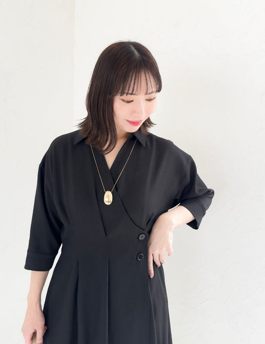 フロントオープンシャツワンピース