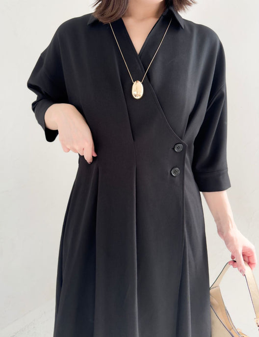 フロントオープンシャツワンピース