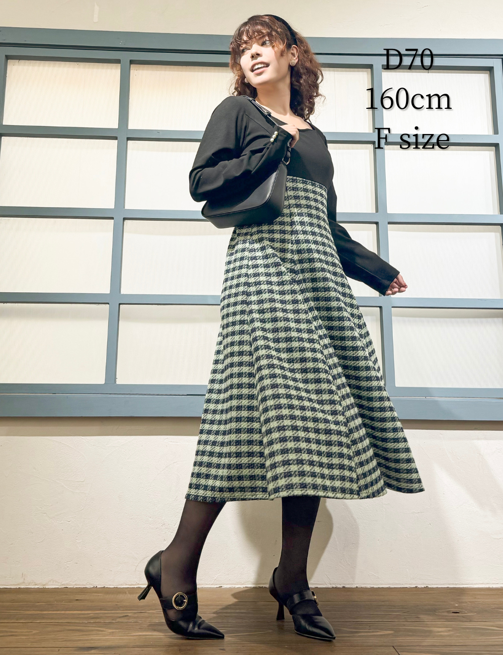 CINEMATIQストレッチツイードペプラムワンピpinup closet CINEMATIQストレッチツイードペプラムワンピpinup closet