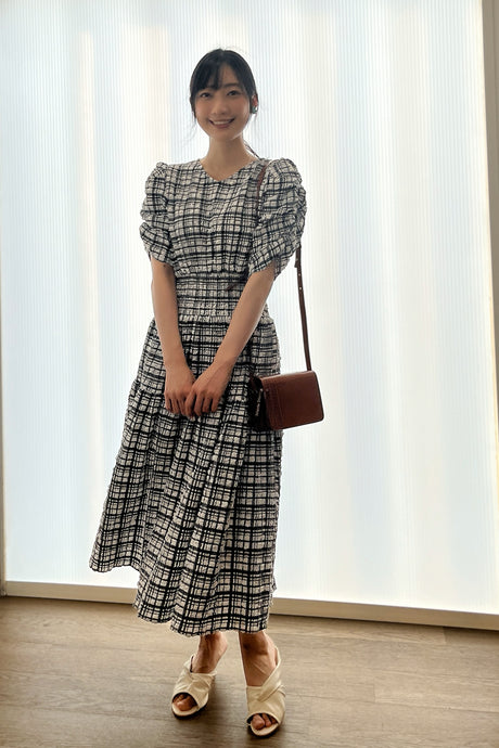 プレイドヘレナワンピ/ブラック/F