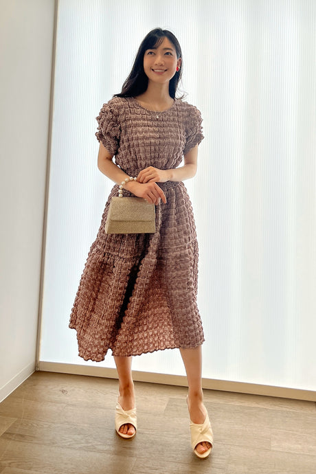 カフススリーブヘレナワンピ/ブラウン/F