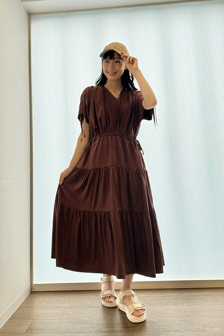 4wayリアルフリーワンピ/ブラウン/F