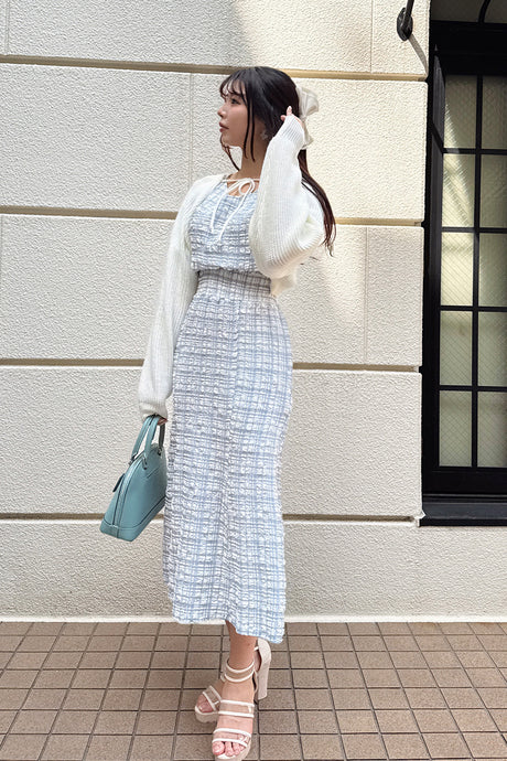 プレイドヘレナマーメイドワンピ/ベビーブルー/F