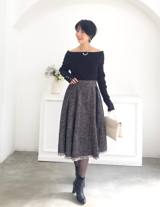 ツイードフリンジAラインスカート - Pinup Closet ONLINE STORE