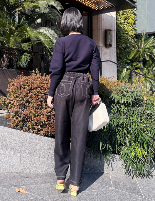 [Basic Line] Stretch denim-like pants