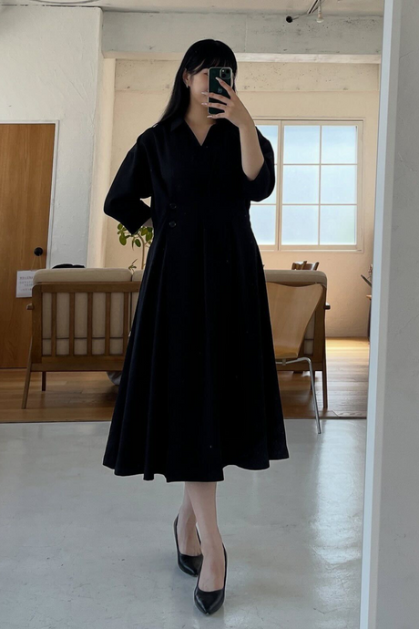 シックだけどらくちんワンピのコーディネート