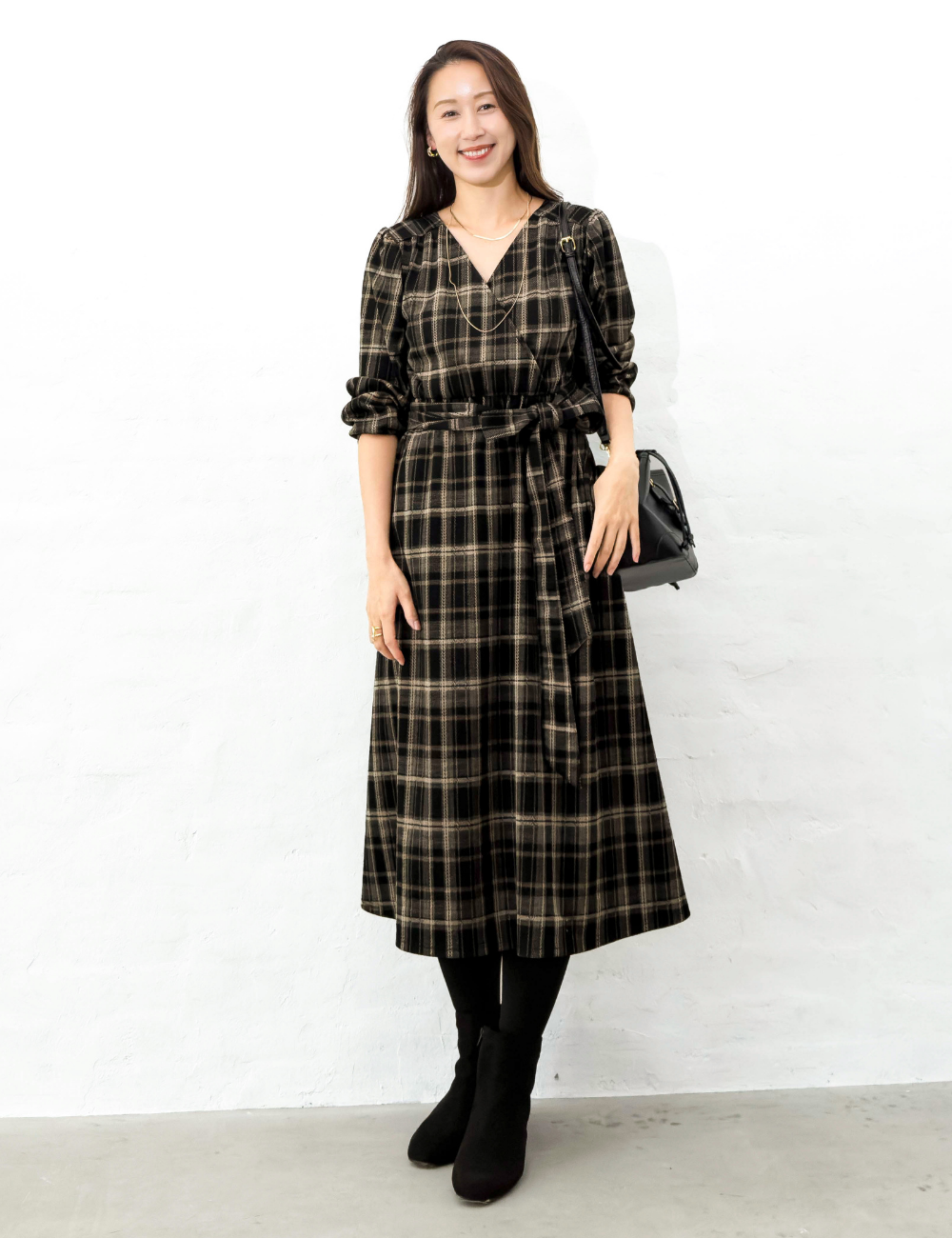 Cache-coeur Checked Dress
