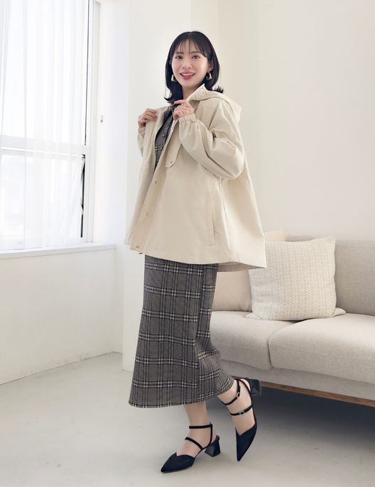 CINEMATIQ 【日本製生地】撥水難燃タウンジャケット アイボリー 斜め モデル着用