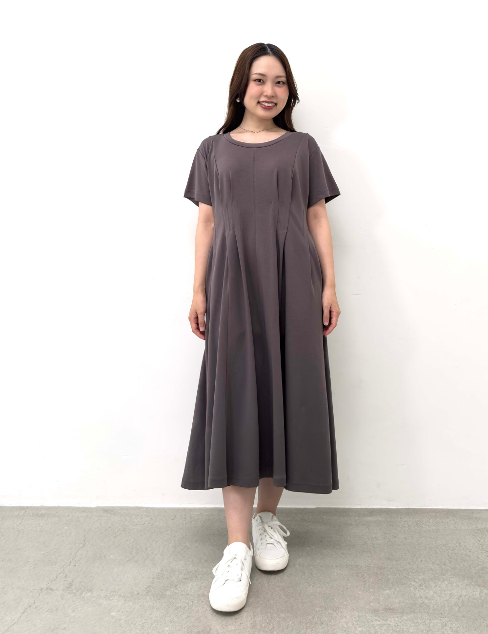 汗染み防止タックTシャツワンピ