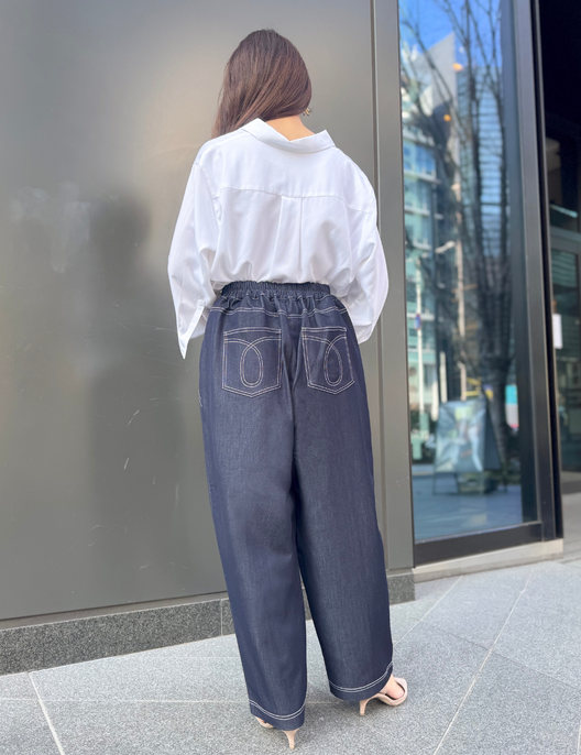 Cinematiq ストレッチデニムライクパンツ ブルー MS Cinematiq Cinematiq ストレッチデニムライクパンツ ブルー MS Cinematiq