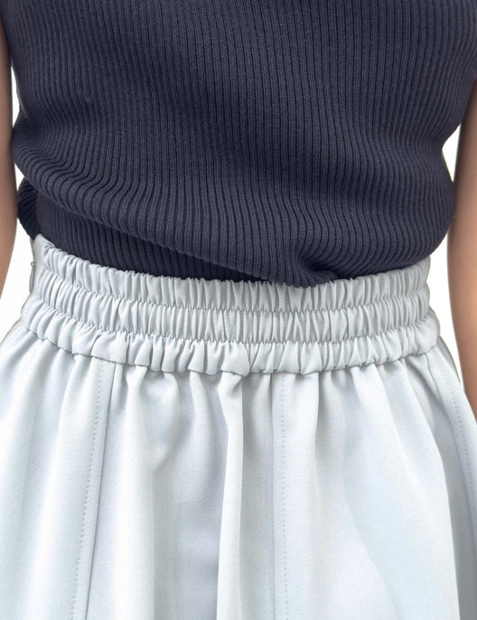 CINEMATIQ ピンタックフレアスカート ライトブルー ディティール