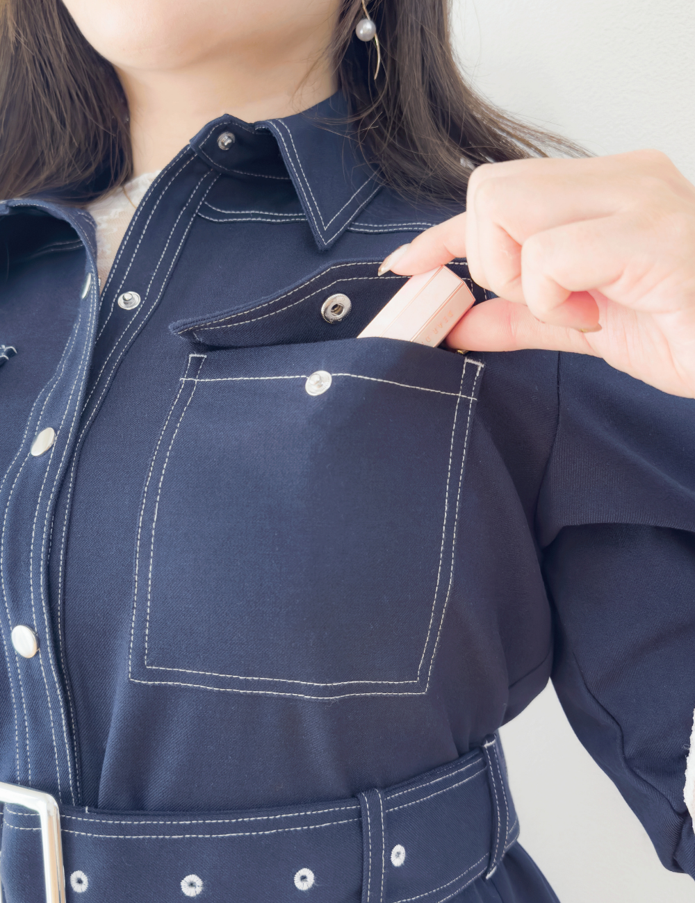 Denim-like shirt dress