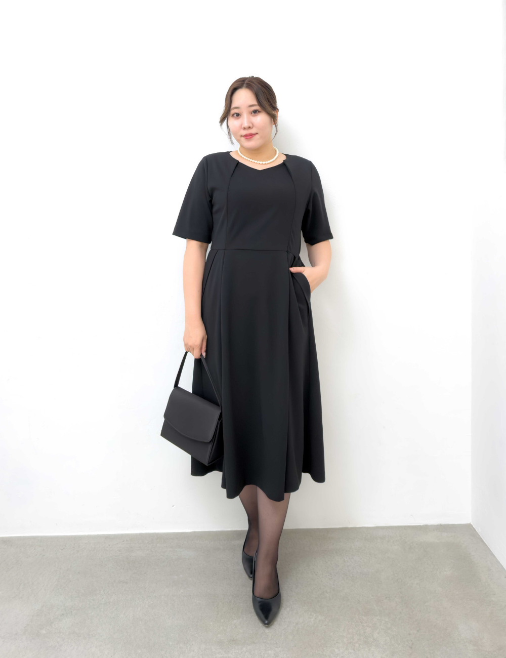 Washable and Stretchy Black Formal Wear (2-piece dress set)
