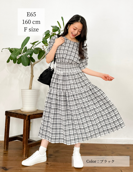 プレイドヘレナワンピ | CINEMATIQ by Pinup Closet プレイドヘレナワンピ | CINEMATIQ by Pinup Closet