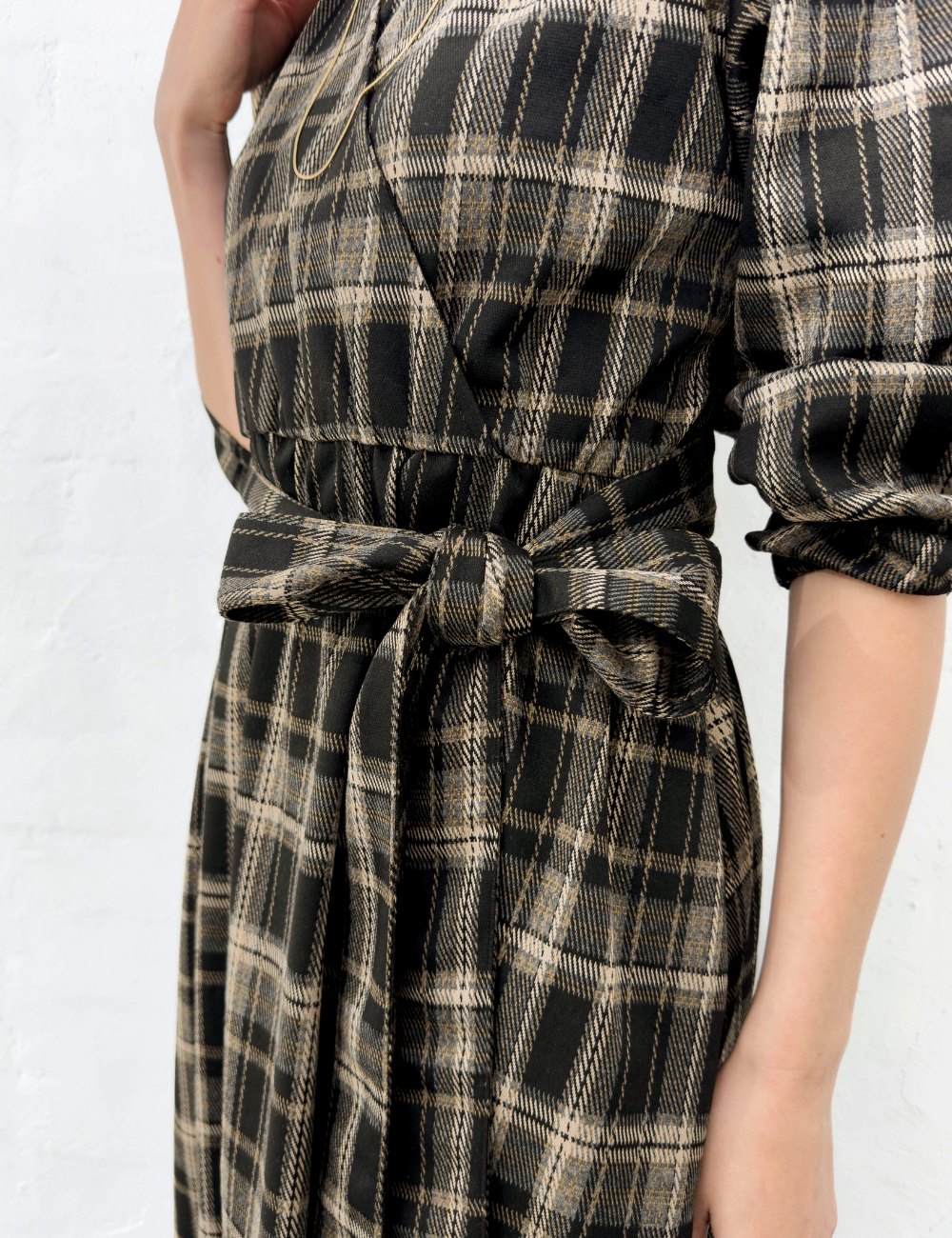 Cache-coeur Checked Dress