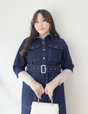Denim-like shirt dress