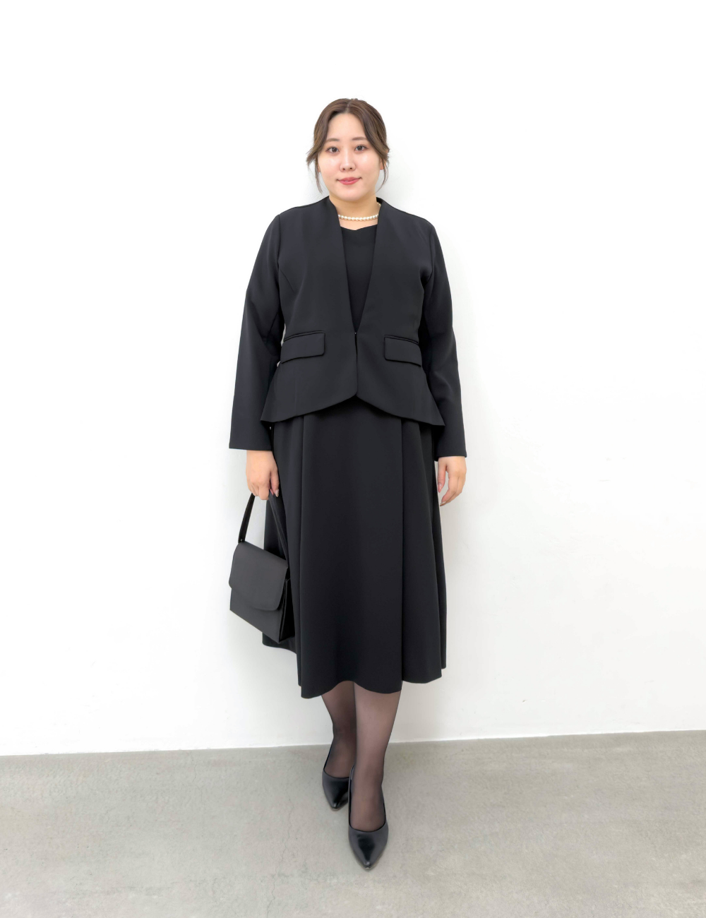 Washable and Stretchy Black Formal Wear (2-piece dress set)