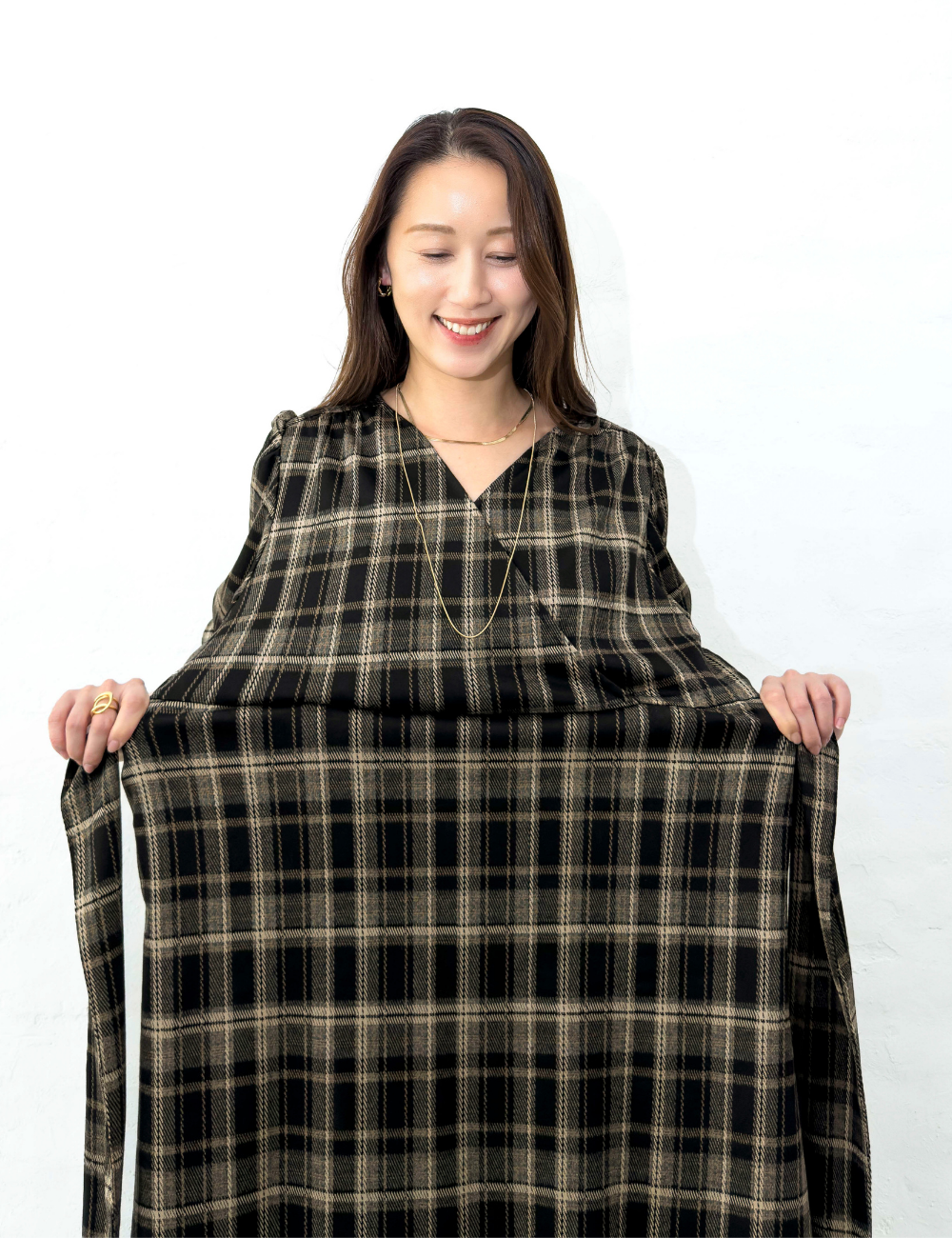 Cache-coeur Checked Dress