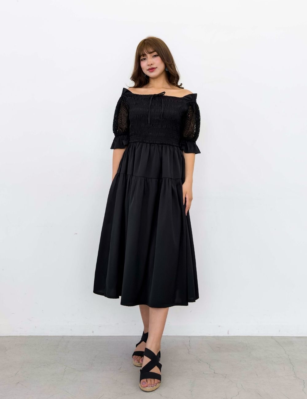2wayオンオフショルダーワンピ