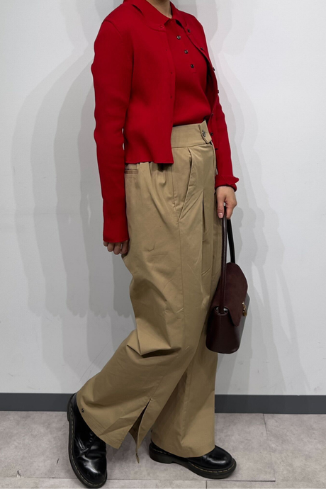 お迎えにも◎大人っぽく耐摩耗パンツコーディネート