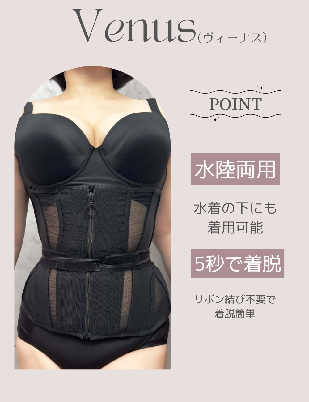 Enchanted Corset 新2026日本製　Venus（ヴィーナス） ブラック 機能説明
