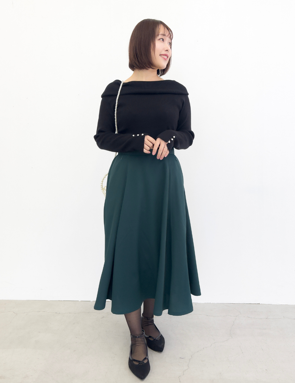 [Basic Line] Double Pocket Flared Skirt