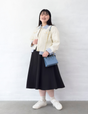 Pintuck flared skirt