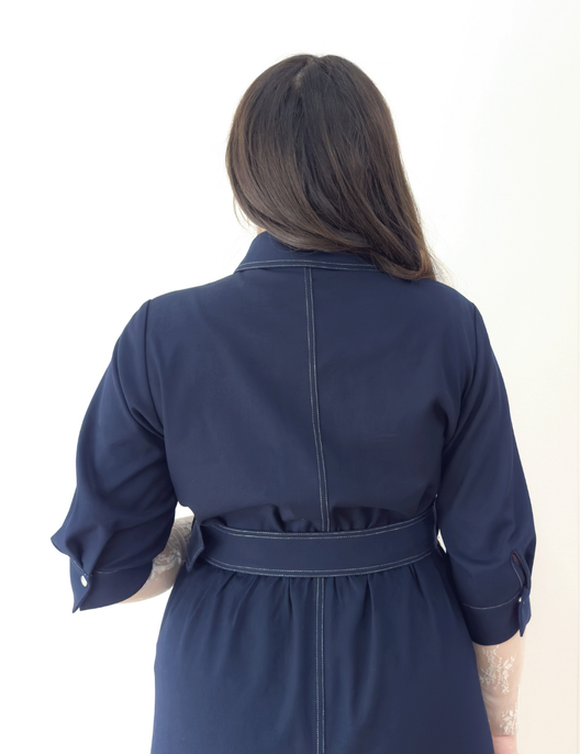 Denim-like shirt dress