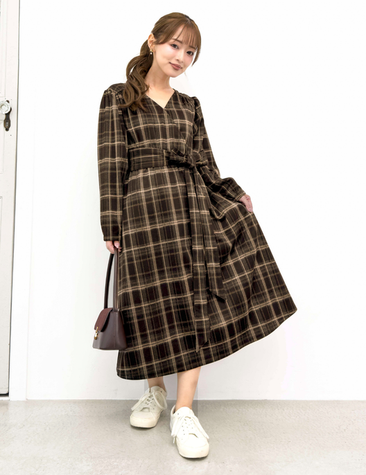 Cache-coeur Checked Dress