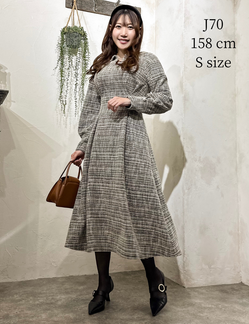 CINEMATIQストレッチツイードペプラムワンピpinup closet CINEMATIQストレッチツイードペプラムワンピpinup closet