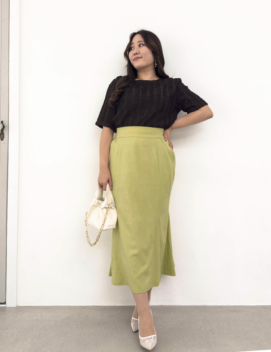 【ベーシックライン】ダブルポケットラメマーメイドスカート　