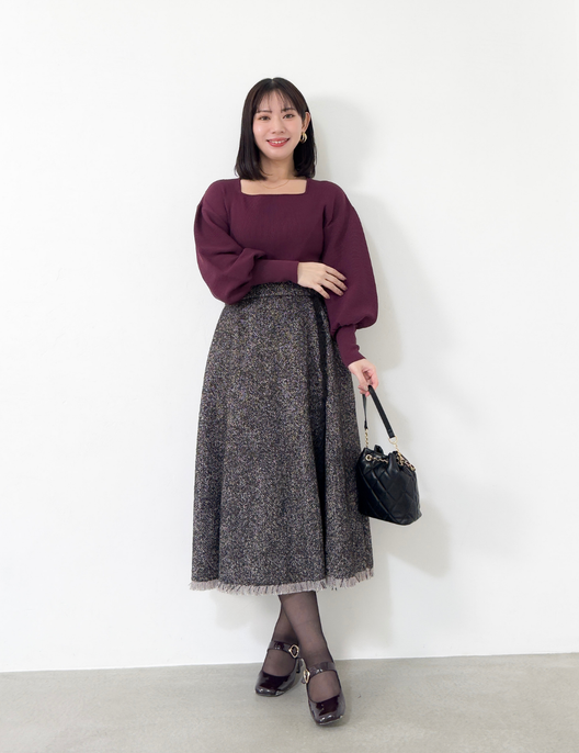 ツイードフリンジAラインスカート| CINEMATIQ by Pinup Closet ツイードフリンジAラインスカート| CINEMATIQ by Pinup Closet